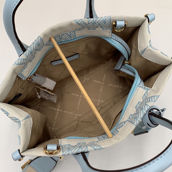 MICHAEL KORS MIRELLA SMALL SHOPPER TOP ZIP XBODY VISTA BLUE COLOR - Picture 11 of 15